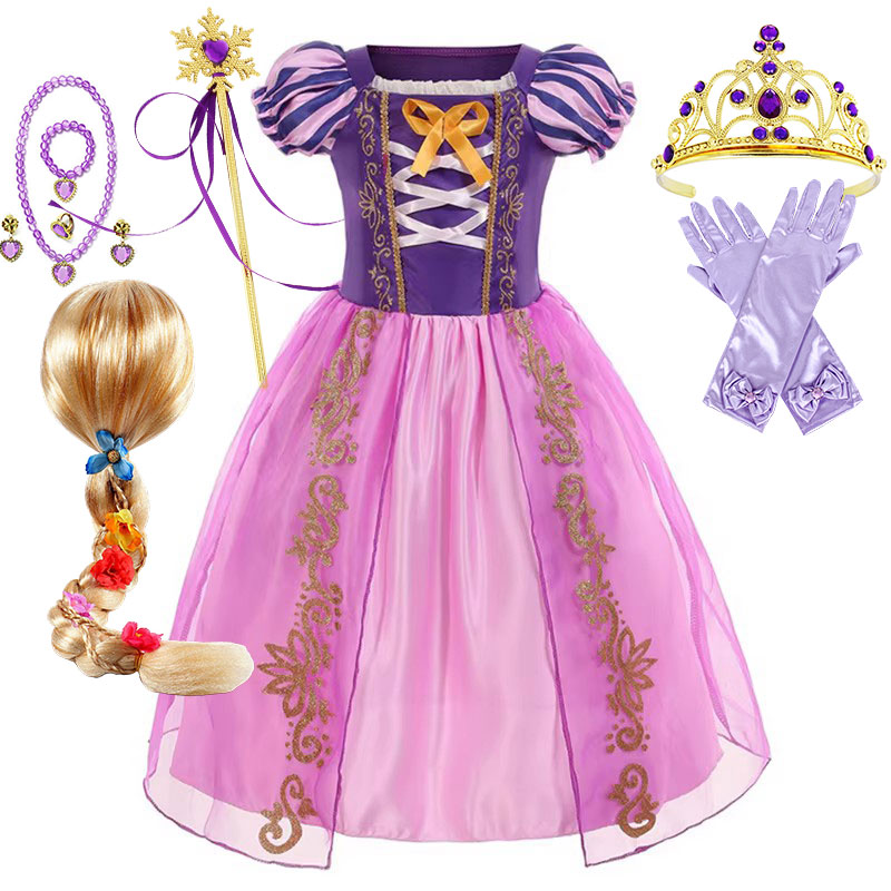 Party Games Crossplay - ファンシーサマーラプンツェルプリンセスドレス誕生日パーティーロールプレイごっこ遊びコスチュームソフトフロックプリムアパレルラプンツェルベスティド