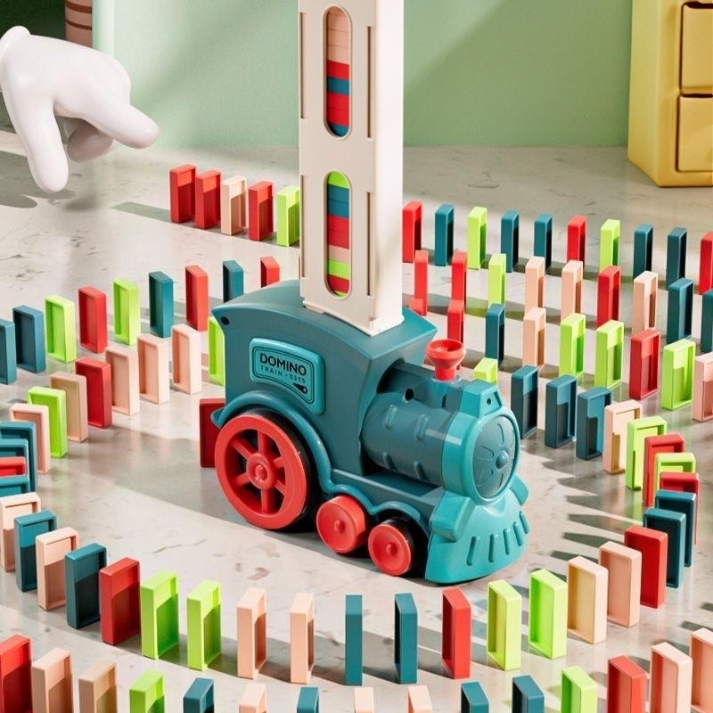Party Games Phone - 屋内ドミノ列車自動カードランチャー電動バイラルSTEMおもちゃ車両ローリングブリックセット子供向けパーティーゲーム誕生日プレゼント