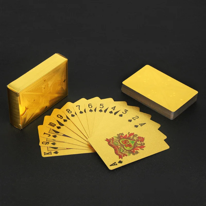 Party Games Using Cards - ポーカーカード金箔スカル,防水,PVC,プラスチック,ギャンブルゲーム用の魔法のカード,洗える,柔軟な使用