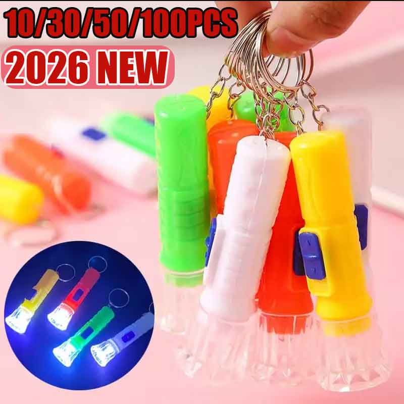 Kids Party Games - 10/30/50/100 個ミニ子供用 LED 懐中電灯ランプおもちゃ子供の誕生日パーティーの記念品ピニャータフィラーグッディバッグギフト教室用