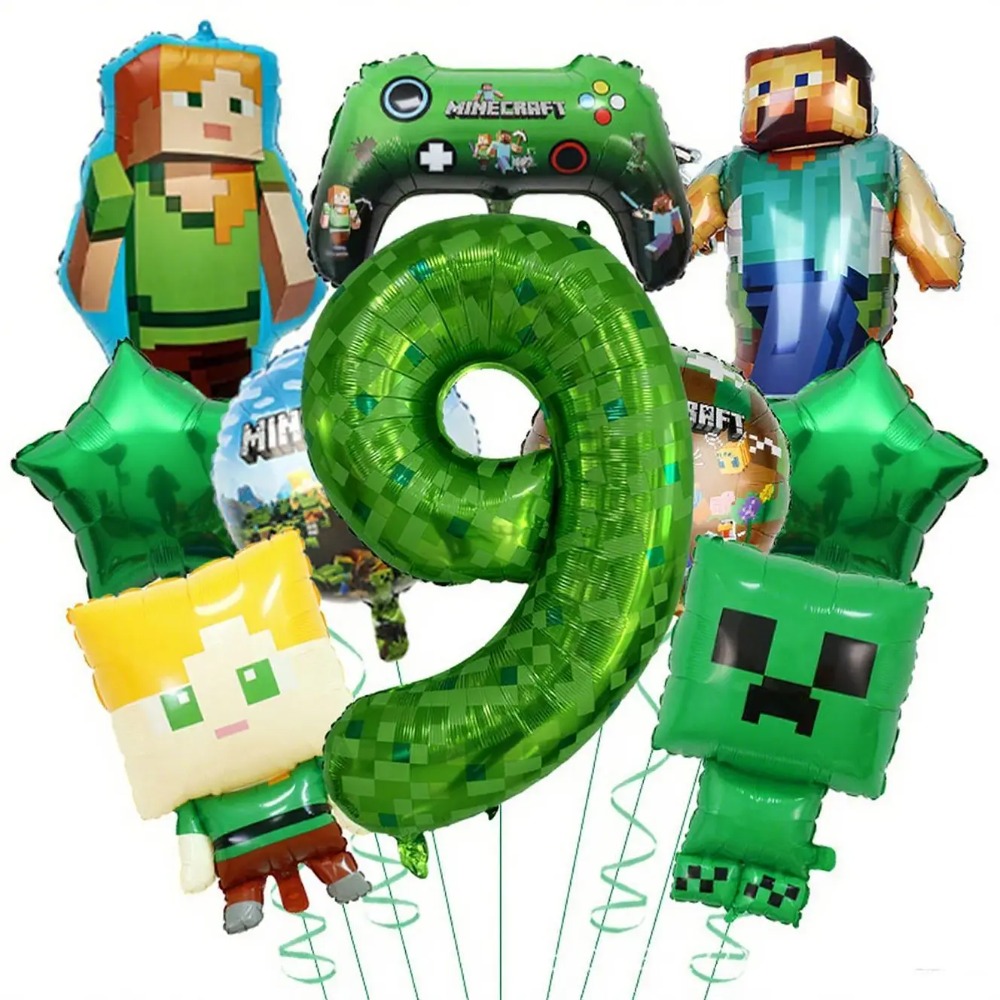 Party Games Minecraft - ホットゲーム マインクラフト グリーン デジタル 1-9 ピクセルボーイ