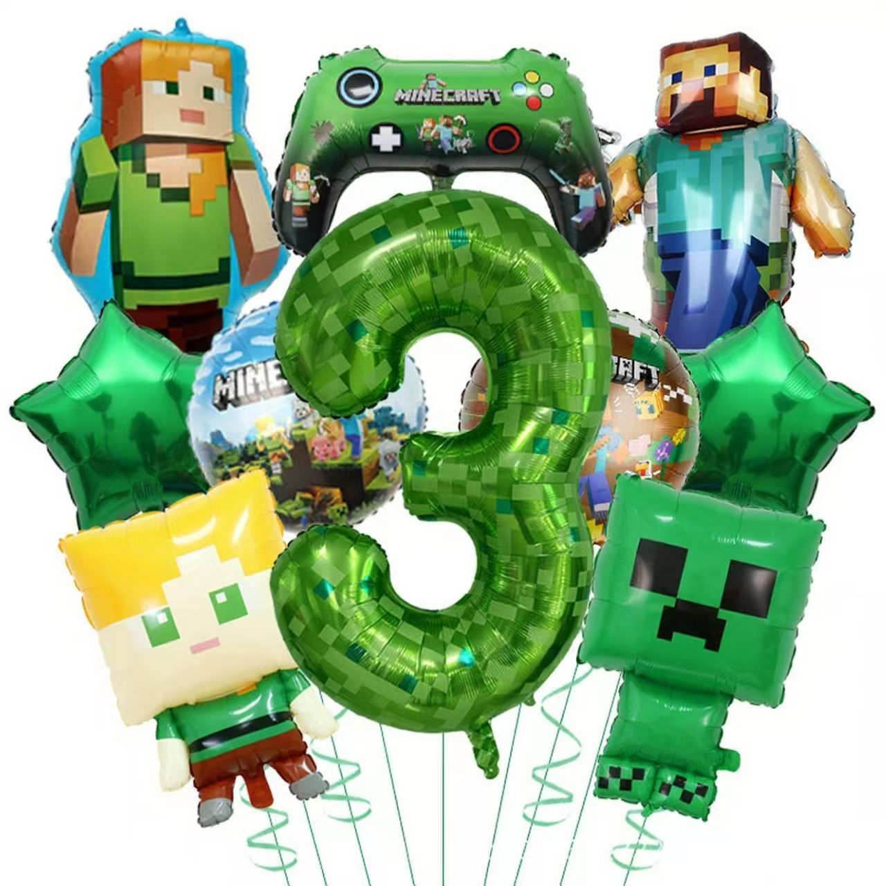 Party Games Minecraft - Minecrafts 最新ゲーム グリーンデジタル 1-9 ピクセル労働者 スティーブスタイルに恐れる労働者