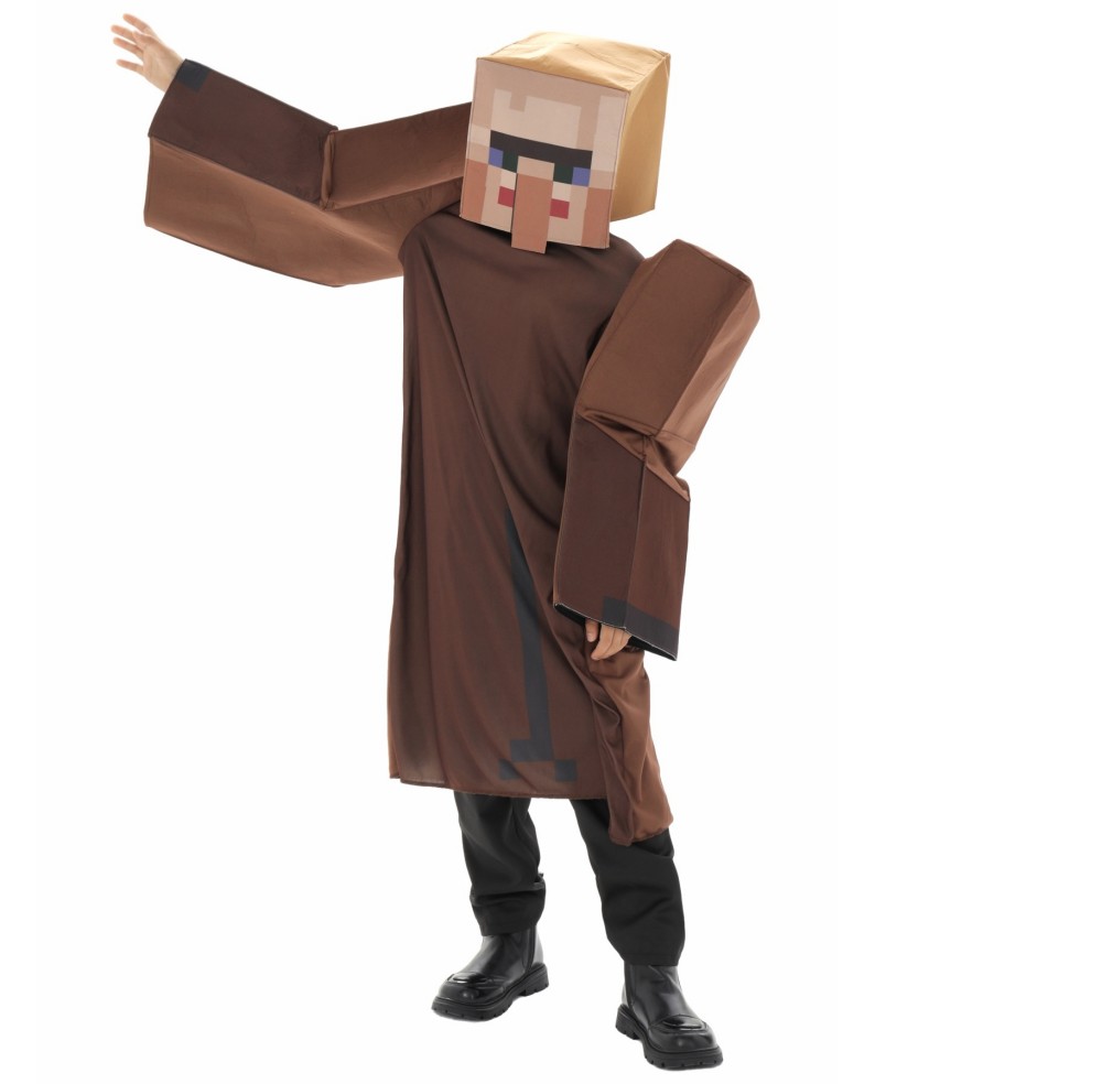 Party Games Minecraft - ボーイズクラフト村人コスチュームゲームコスプレパーティージャンプスーツハロウィンコスプレ用面白い鉱山ボディスーツ