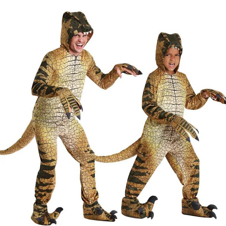 Kids Party Games - 恐竜ティラノサウルス子供用コスチューム大人男の子用ハロウィンコスプレ衣装恐竜ごっこ遊びパーティーロールプレイドレスアップ衣装