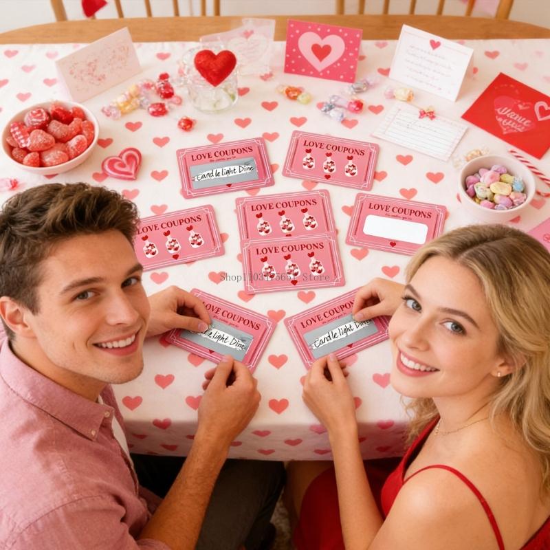 Party Games Using Cards - 感情を明らかにするカード ピンクのバレンタインデー スクラッチ カード ケアとサプライズ用