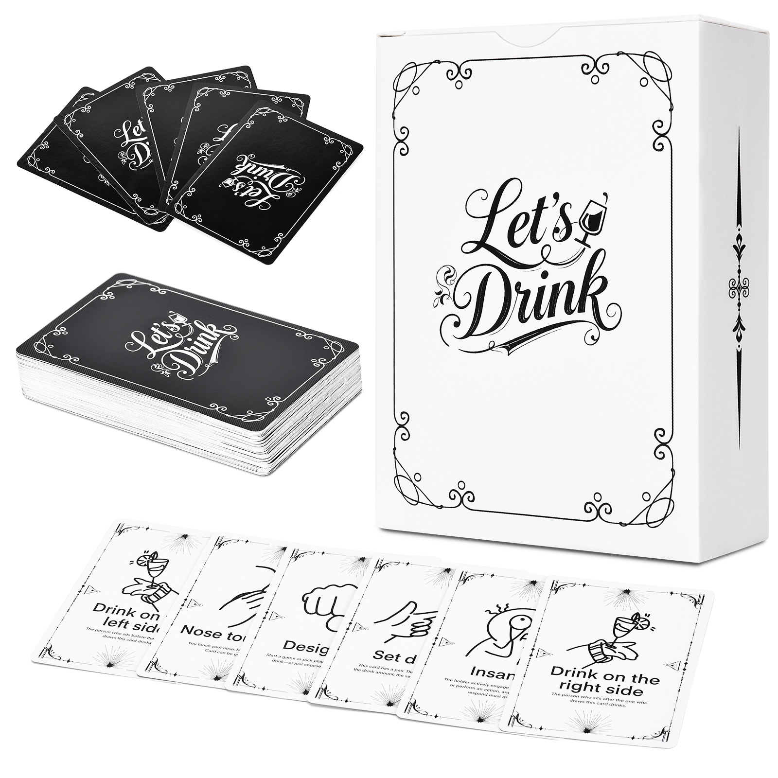 Party Games College - 大人向け飲酒ゲームカード – 飲酒ゲーム、大学パーティー、ゲームナイト、誕生日、独身パーティー用の52枚の面白いパーティーチャレンジカード