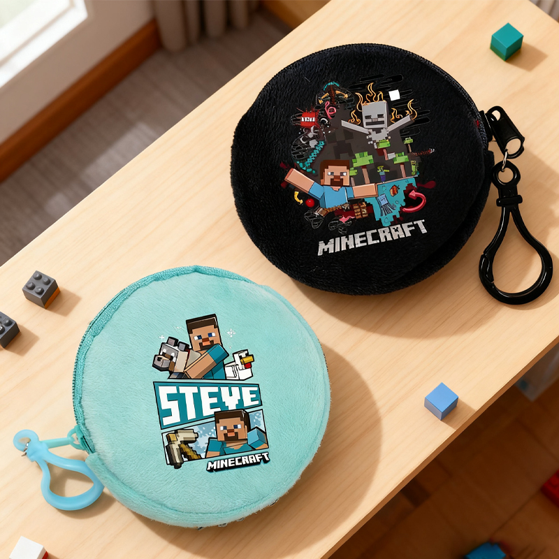 Party Games Minecraft - 新しいゲームテーマの小銭入れ Minecrafted 男の漫画ゼロ財布ラウンドバッグ男性ミニファッションヘッドフォン収納袋誕生日ギフト