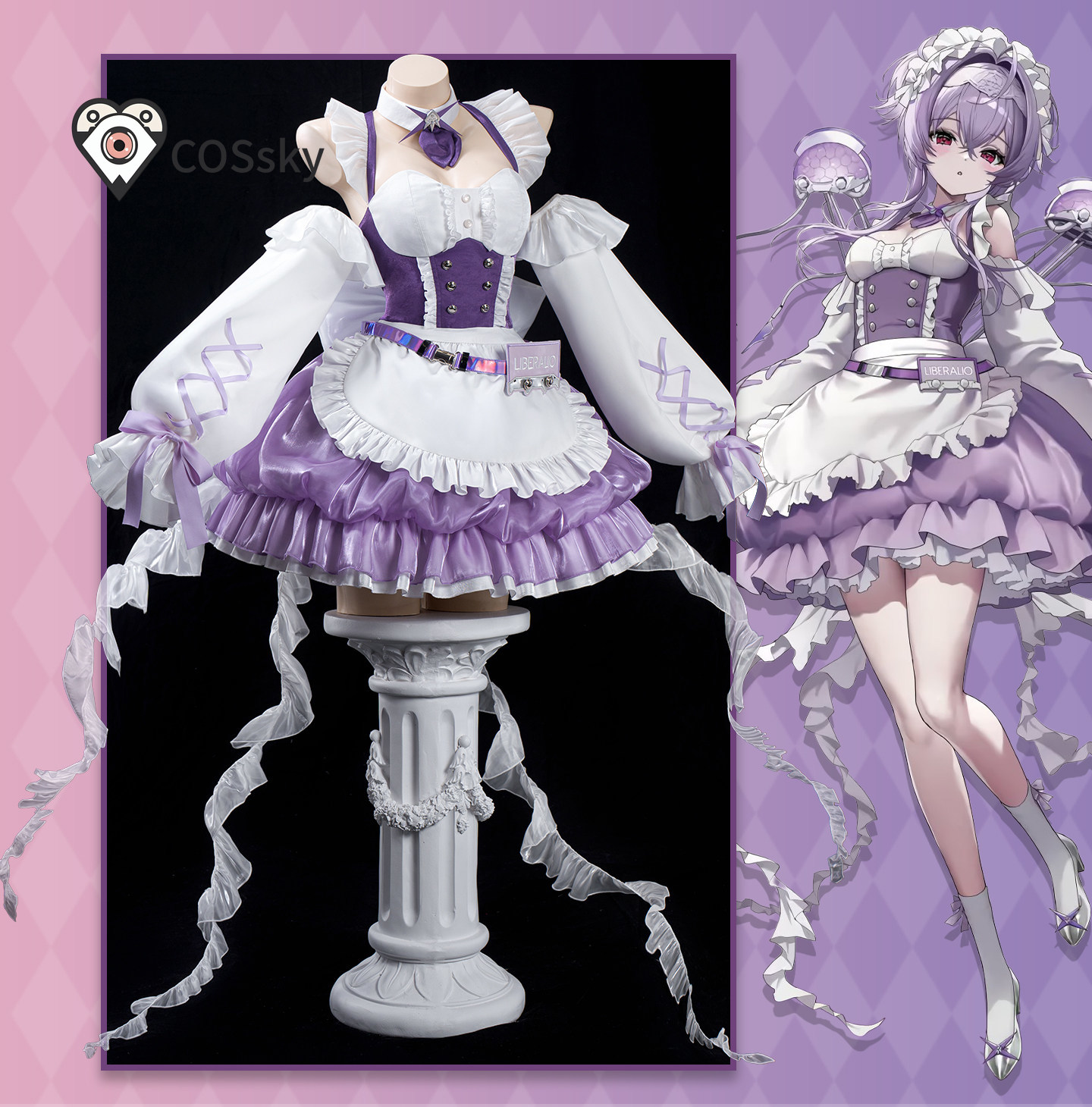 Party Games Shop - リベラリオコーヒーショップメイドドレスコスプレ衣装ゲームニッケロリータドレス小道具ハロウィンパーティー女性セクシーなリベラリオ新しい制服