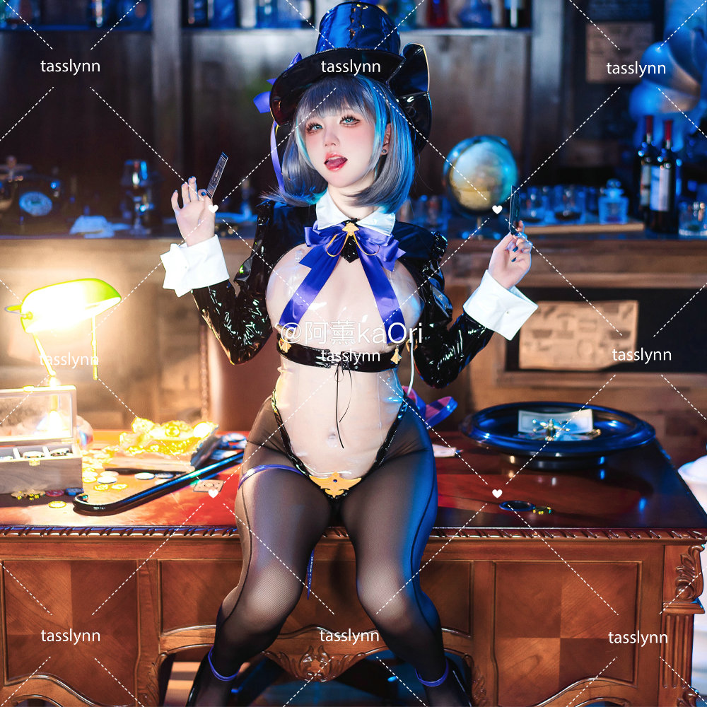 Party Games Bunny - ツルレーンのコスプレ衣装,コスプレ衣装,HMS,透明なウサギの女の子,魔術師の帽子