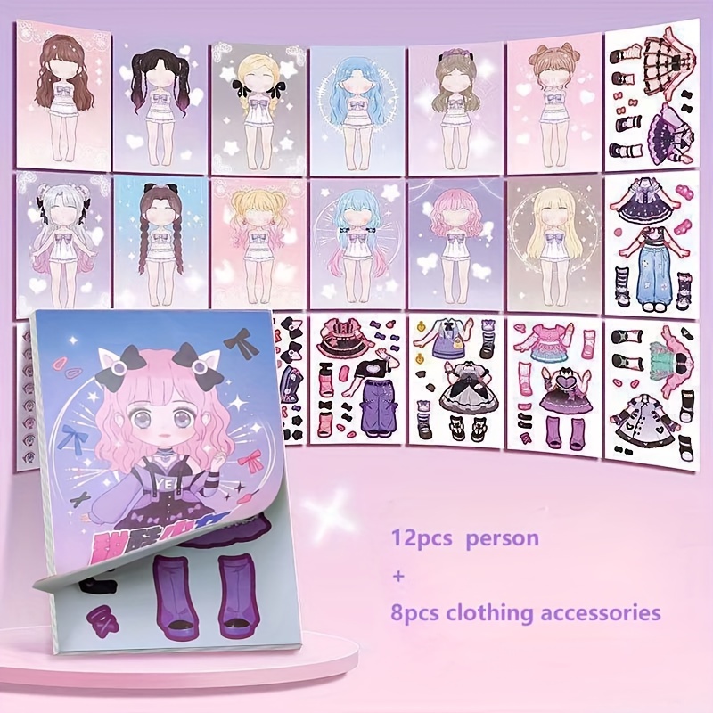 Book Party Games - ドレスアップステッカーブックガールステッカーブック 20 個服マッチングステッカー漫画静かなゲームパーティー好意手作り DIY ブック