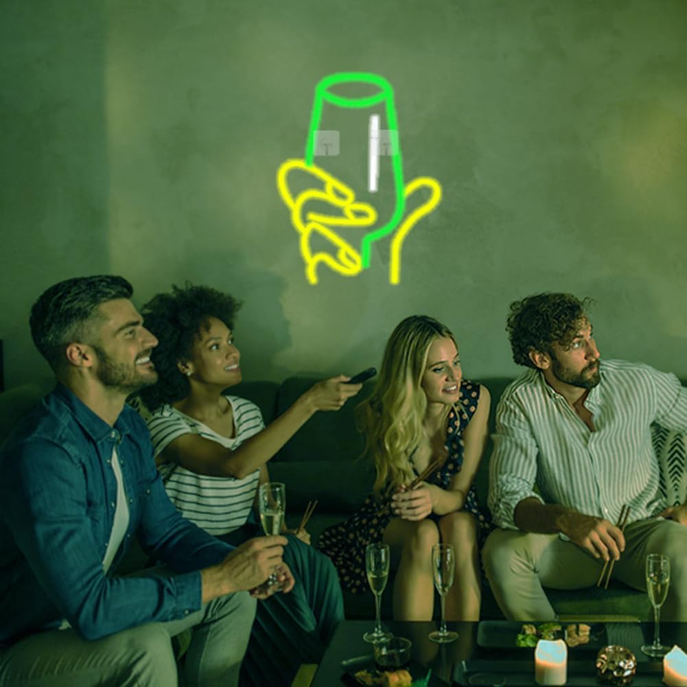 ワイングラス型LEDネオンサイン USB調光式ネオンライト  - Party Games Shop のレビューと価格