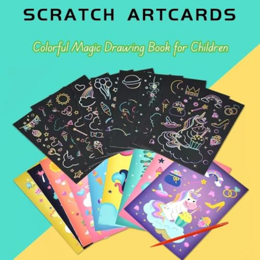 3セットマジックスクラッチペーパーアート、カラフルなマジック - Book Party Games のレビューと価格