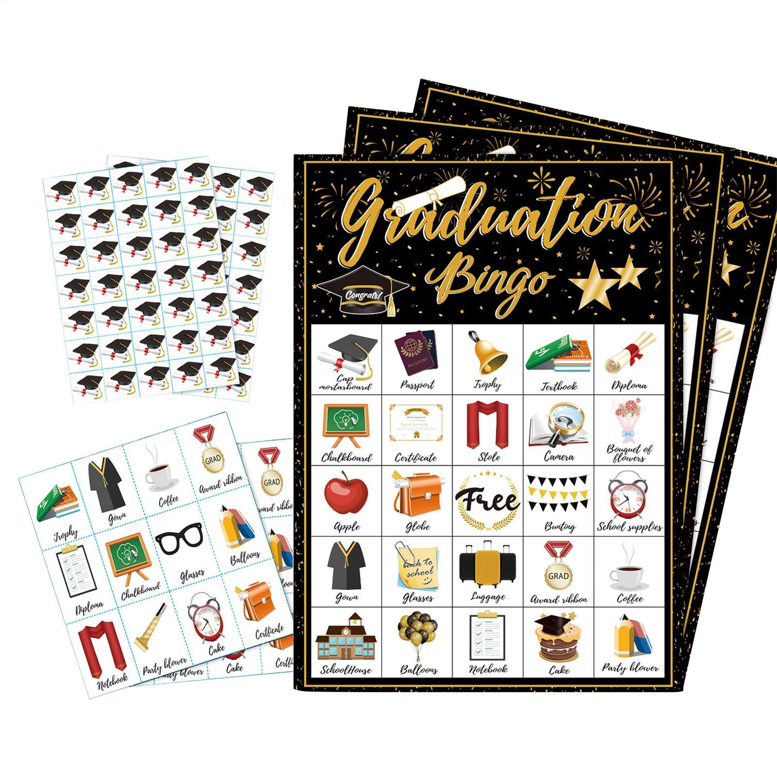卒業式ビンゴゲームカード 24人用 卒業パーティー用品 友達 - Party Games College のレビューと価格