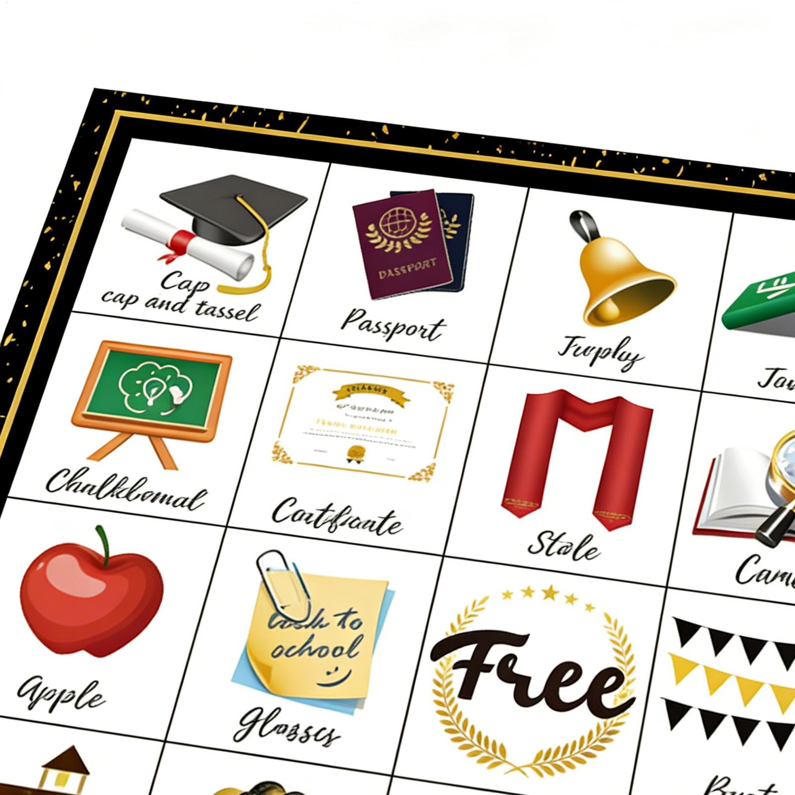 卒業式ビンゴゲームカード 24人用 卒業パーティー用品 友達 - Party Games College のレビューと価格