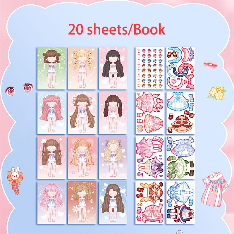 20 個/本 衣類マッチングステッカー 漫画 静かなゲーム  - Book Party Games のレビューと価格