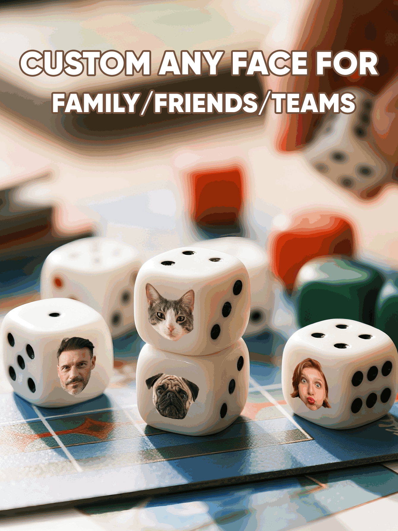 カスタムフェイスダイス　名入れダイス　面白いゲームダイス　パ - Party Family Games のレビューと価格
