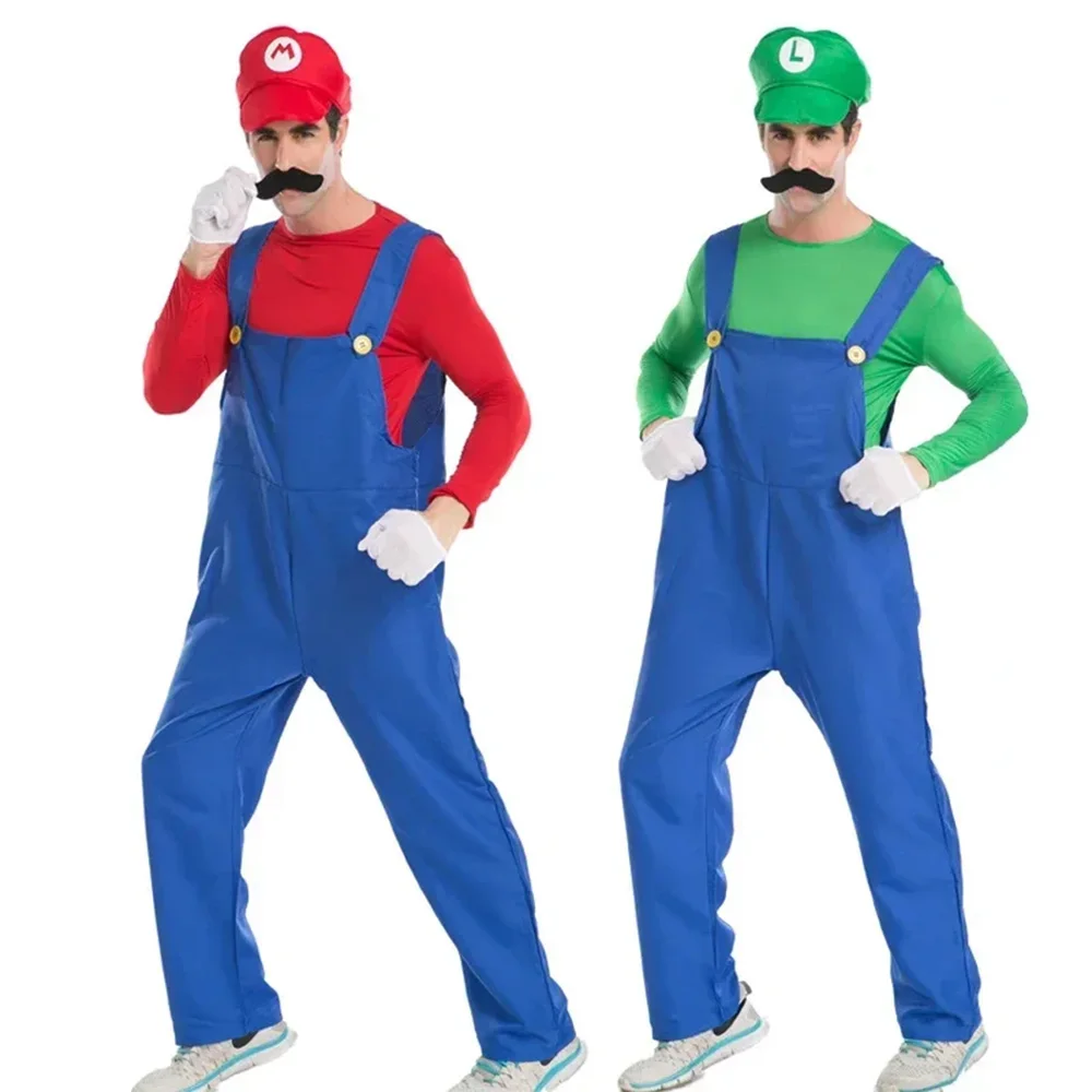 カップルスーパーブラザー配管工ストラップパンツ女性と男性のた - Party Games Mario のレビューと価格