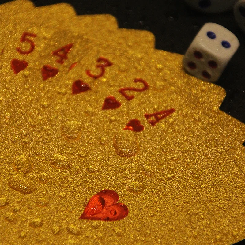 ポーカーカード金箔スカル,防水,PVC,プラスチック,ギャン - Party Games Using Cards のレビューと価格
