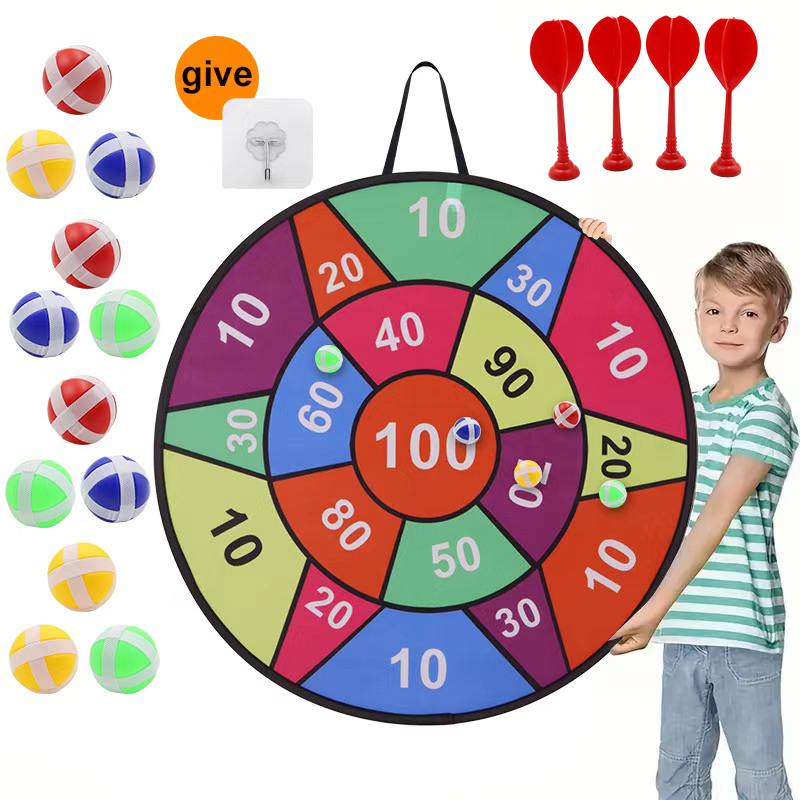 粘着式ボールダーツボード - ボール12個+ダーツ4本、屋内 - Party Games For 5 Year Olds Indoors のレビューと価格