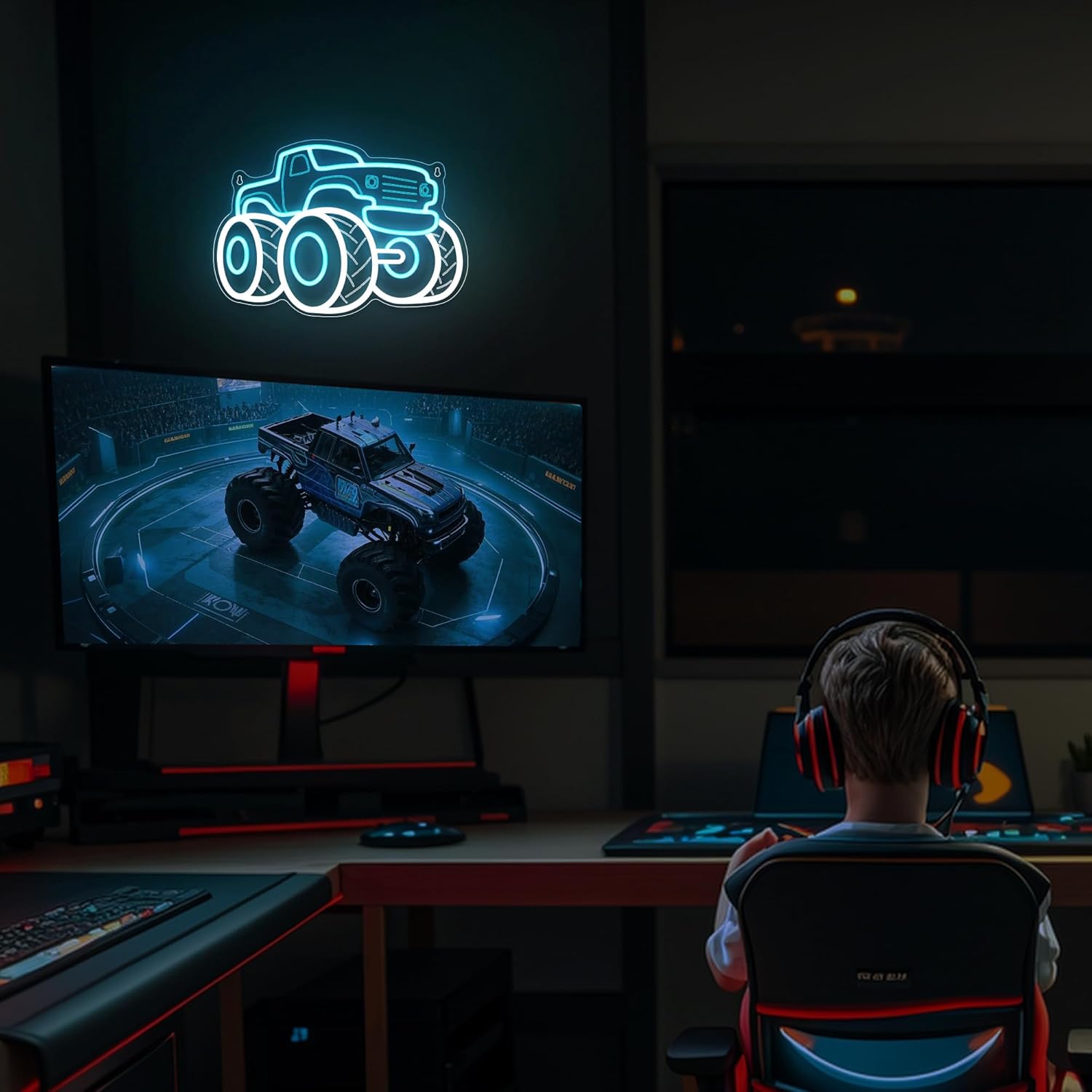 トラックネオンサイン USB調光式LEDネオンライトサイン  - Party Games Shop のレビューと価格