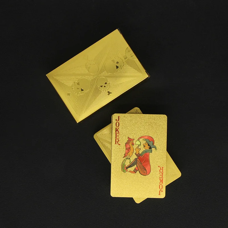ポーカーカード金箔スカル,防水,PVC,プラスチック,ギャン - Party Games Using Cards のレビューと価格