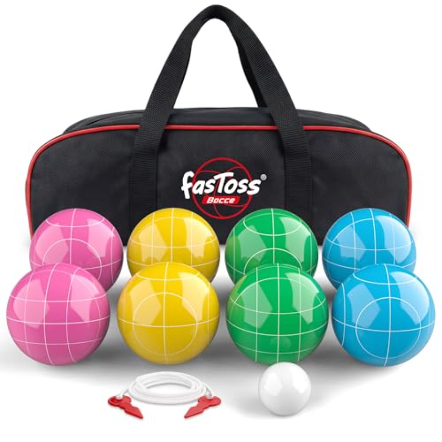 裏庭・ビーチ用ボッチボールセット：丈夫な樹脂製ボール、マルチ - Bocce Ball Lawn のレビューと価格