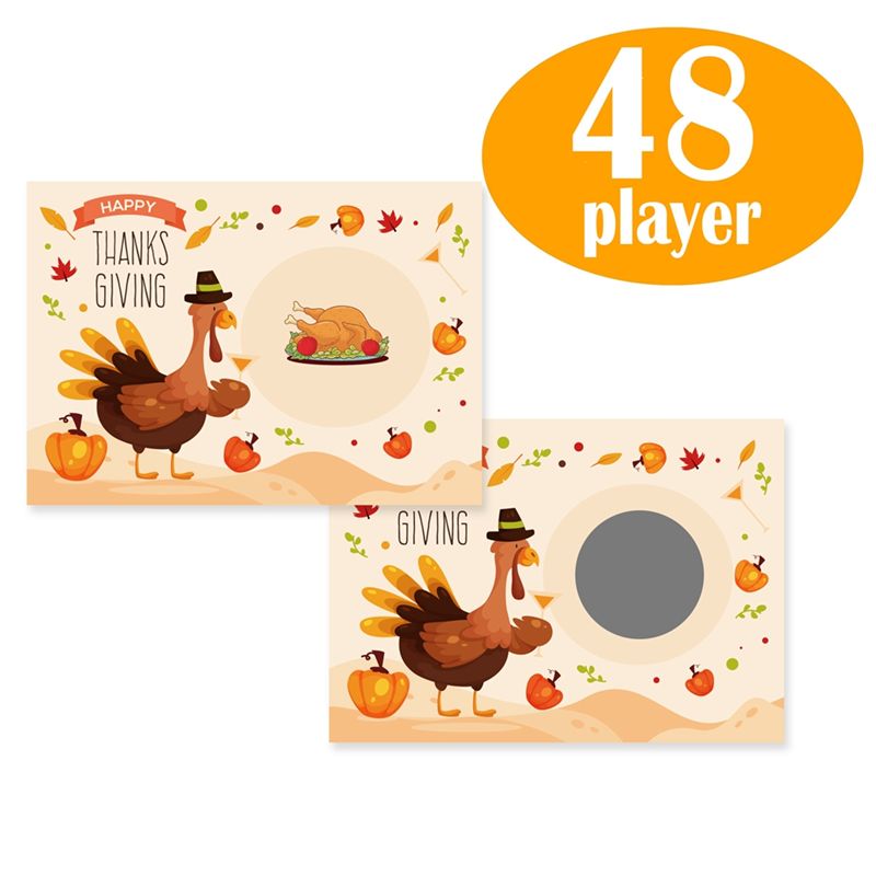 AT84-感謝祭パーティー用スクラッチゲーム ターキーカード - Party Games Using Cards のレビューと価格