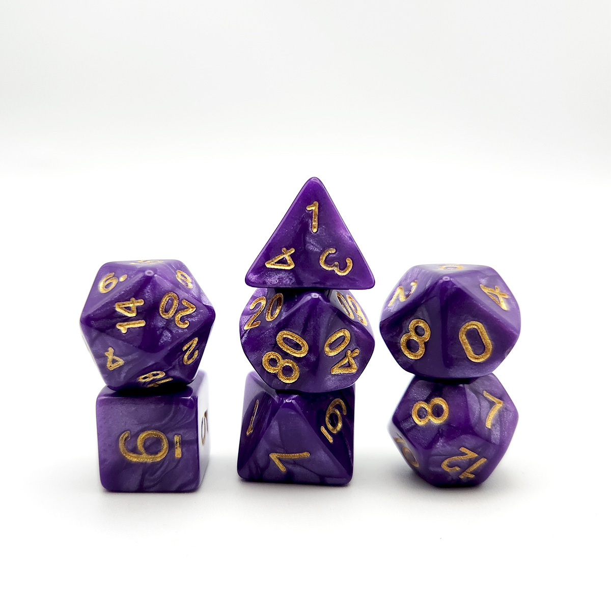 7個入りダイスセット、神秘的な紫色の質感、テーブルトップゲー - Party Games Mystery のレビューと価格