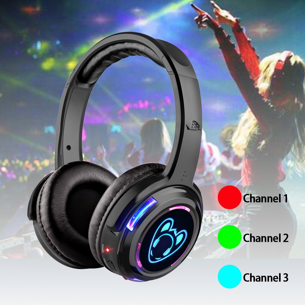 LED 点滅ライト サイレント ディスコ ヘッドフォン 50 - Party Games Mobile のレビューと価格