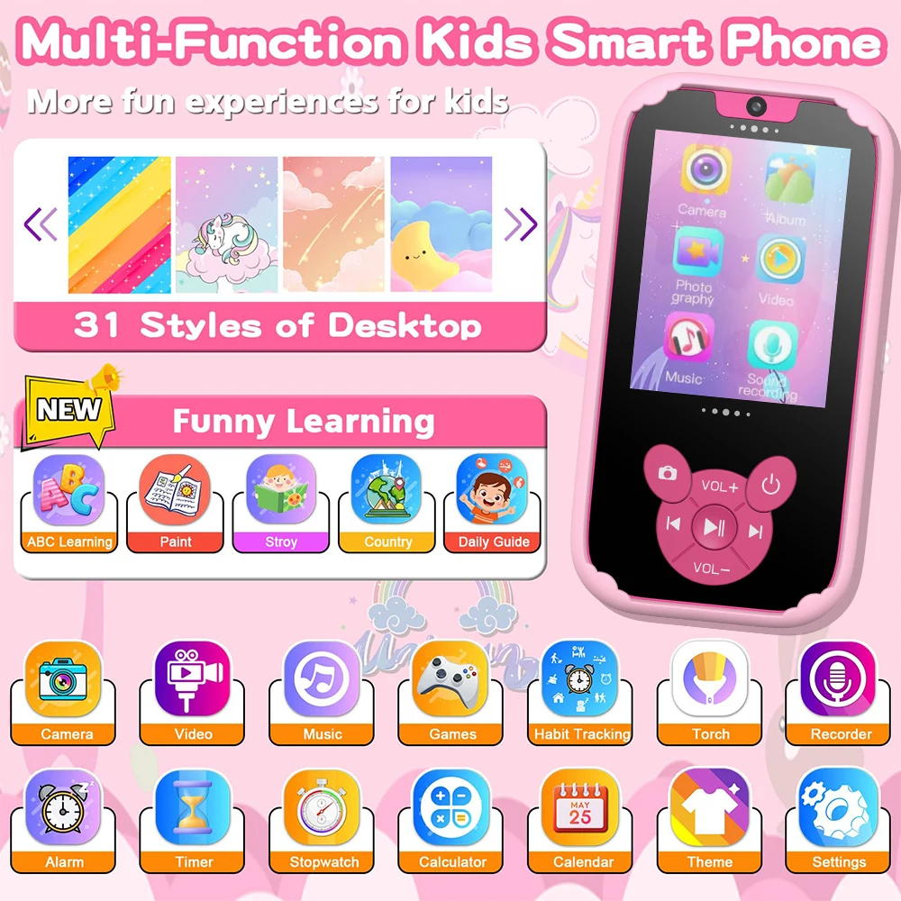 面白い子供向けスマート学習電話、8GBメモリゲームギフト教育 - Party Games Phone のレビューと価格