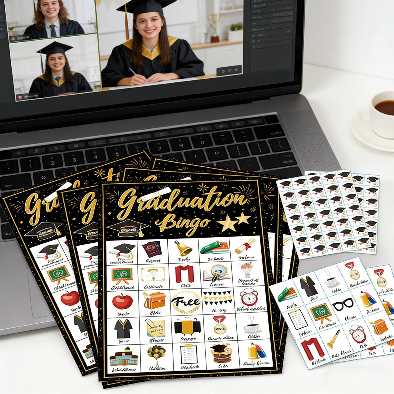 卒業パーティー用ビンゴカード 24人用 卒業生向けゲーム記念 - Party Games College のレビューと価格